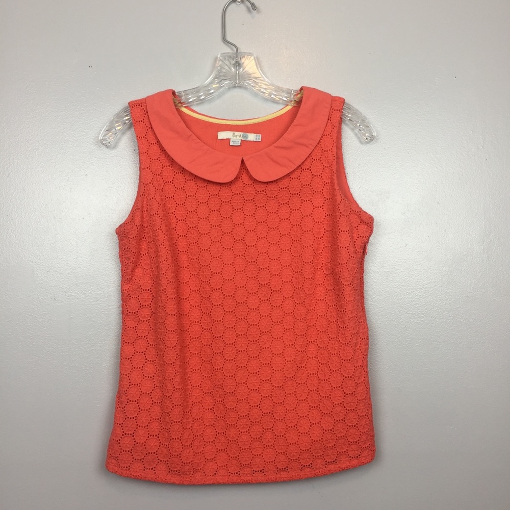Boden Coral Crochet Sleeveless Top | 6R